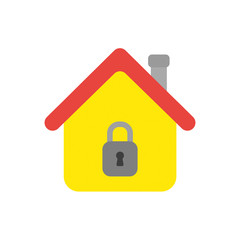 Vector icon concept of house with closed padlock