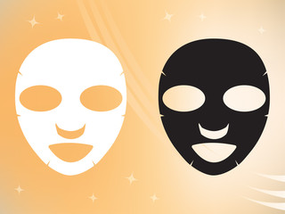 White and black facial sheet mask