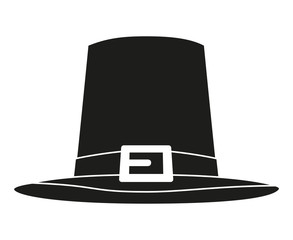 Black and white thanksgiving hat silhouette