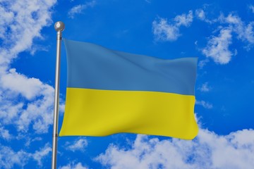  national flag waving isolated in the blue cloudy sky realistic 3d illustration