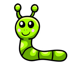 Adorable Green Worm