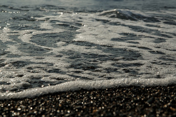 Foamy seaside, summer vacation