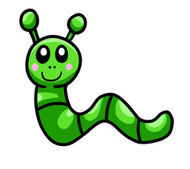Adorable Green Worm