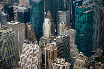 Fototapeta na wymiar Aerial view of Manhattan skyscraper from Empire state building observation deck