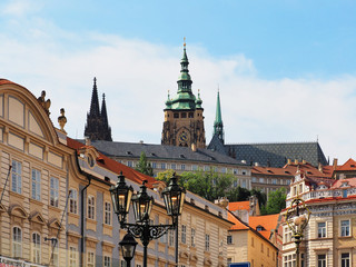 Fototapeta premium Prague, Czech Republic. Prague Castle, Lesser Town, square