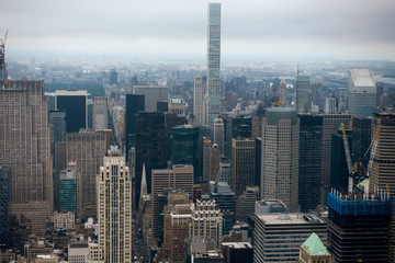 Obraz premium Widok z lotu ptaka wieżowca Manhattan z tarasu widokowego Empire State Building