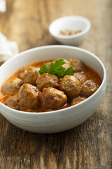 Homemade meatballs with tomato sauce