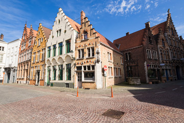 Traditional medieval architecture in the old town of Bruges (Brugge), Belgium