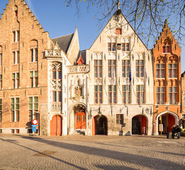 Traditional medieval architecture in the old town of Bruges (Brugge), Belgium