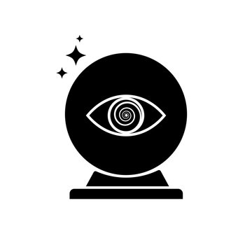 recommend clip art: Fortune teller crystal ball silhouette icon. Clipart image isolated on white background