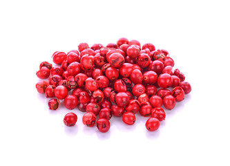 red peppercorns isolated on white background