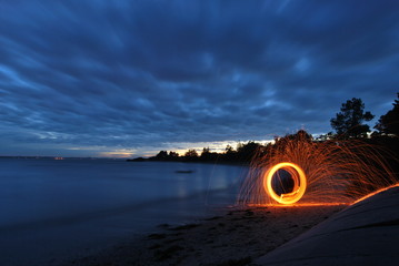 Lightpainting à la plage