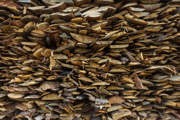 Folded firewood. Background