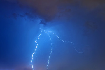 Lighting bolt at night