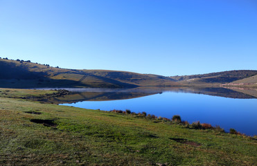 landscape with lake and mountains