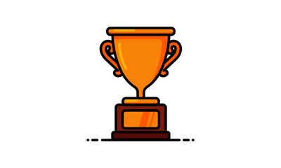 Simple Flat Trophy Vector Illustration 
