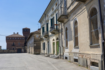 Fototapeta na wymiar San Genuario, Vercelli, and its castle