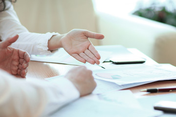 closeup. working business team working with financial documents