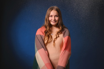 Fototapeta premium christmas portrait young woman