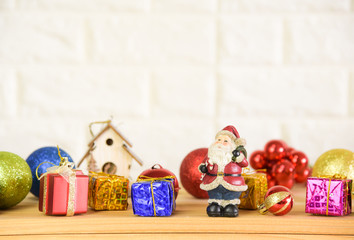 Santa Claus Christmas-tree background and Happy New Year background