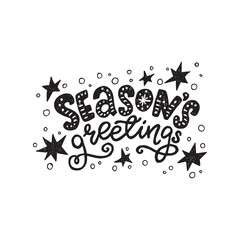 Season's Greetings festive hand lettering phrase © tashanatasha