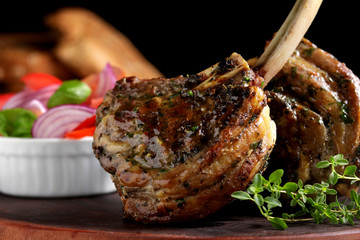 Grilled rosemary lamb chops