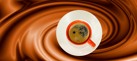 cup of coffee on abract background