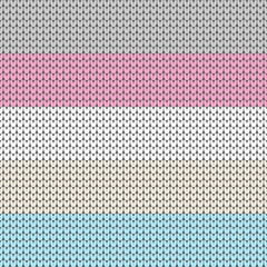 Seamless Pattern Knitted Pink/Blue/Beige