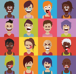 People avatars, Vector women, men avatar