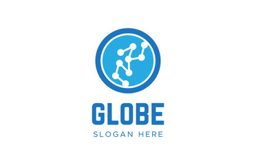 Naklejka na ściany i meble Globe Logos innovation. Earth circle logotype vector