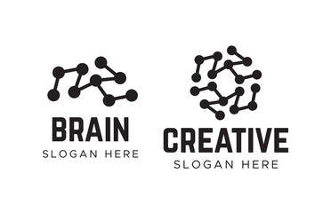 Obraz premium Brain idea design logos. Brainstorm logos vector