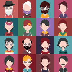 People avatars, Vector women, men avatar