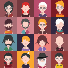 People avatars, Vector women, men avatar