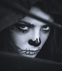 Close up portrait halloween witch