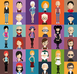 People avatar with full body and torso variations
