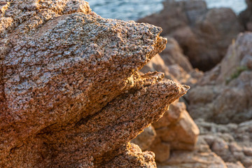 Tossa Beach coastline, rocks, islands and cliffs by the shore