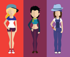 Obraz premium People avatar with full body and torso variations
