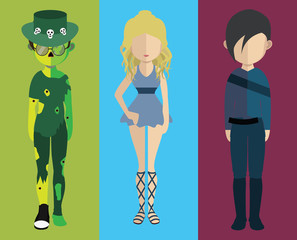 People avatar with full body and torso variations