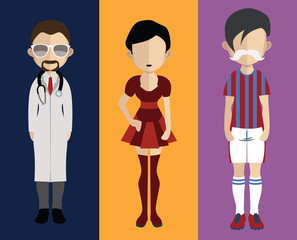 People avatar with full body and torso variations