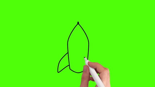 Rakete – Whiteboard Animation auf Greenscreen