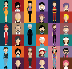 People avatar with full body and torso variations
