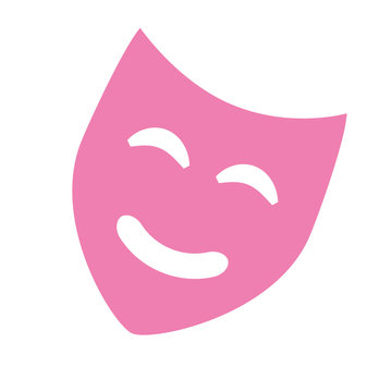 pink mask comedy theater isolated design