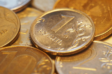 Ruble Coin Close Up