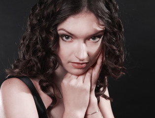 closeup portrait of a beautiful young woman.