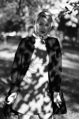 Fototapeta na wymiar portrait of a girl black and white