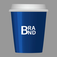 Plastic coffee cup icon. Realistic illustration of plastic coffee cup vector icon for web design