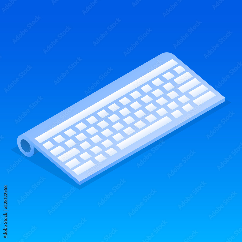 Poster wireless keyboard icon. isometric of wireless keyboard vector icon for web design isolated
