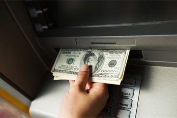 Atm bank banking paper currency bank teller