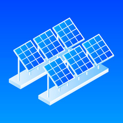 Plant of solar panel icon. Isometric of plant of solar panel vector icon for web design isolated