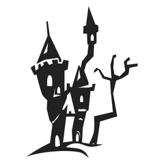 Scary castle icon. Simple illustration of scary castle vector icon for web design isolated on white background